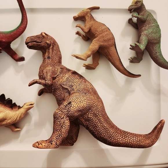 Lot of 5 Vintage Solid Hard Plastic Dinosaur Toys Figurines Figures Children Kid - Picture 3 of 15